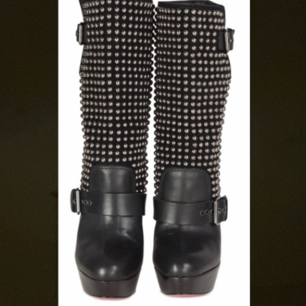 Christian Louboutin MARISA Black Leather Boots - Picture 2 of 10